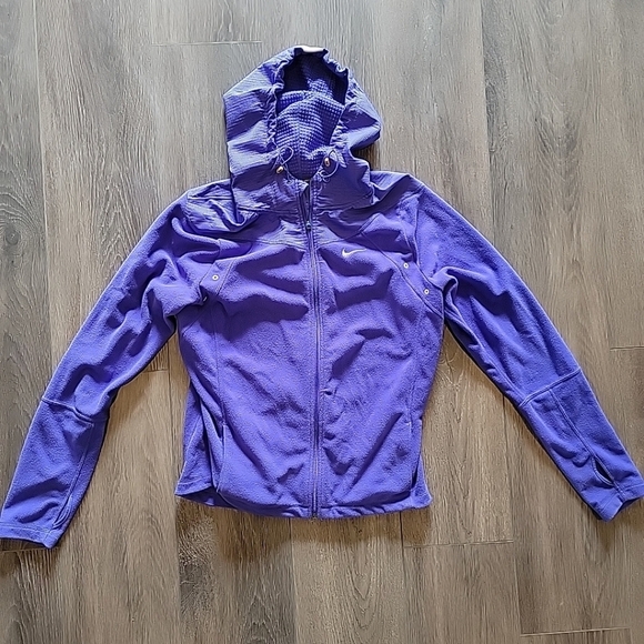 Nike Tops - Vintage Nike Therma Fit Hoodie Women's Size XL Gray Tag Swoosh Zip Thumb-Hole